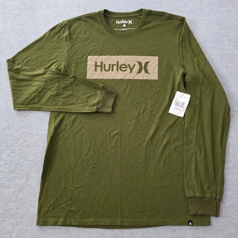 Hurley Mens Boxed Long Sleeve Graphic T-Shirt Olive Green Small BV1903-331 - Picture 2 of 9